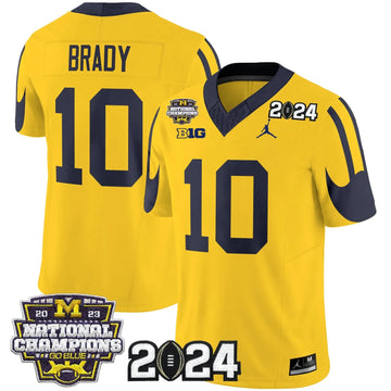 Personalized MW 2026 CFP & National Champions Patch Vapor Limited Jersey - Maize / Tom Brady Stitched
