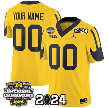 Personalized MW 2026 CFP & National Champions Patch Vapor Limited Custom Jersey - Maize Stitched