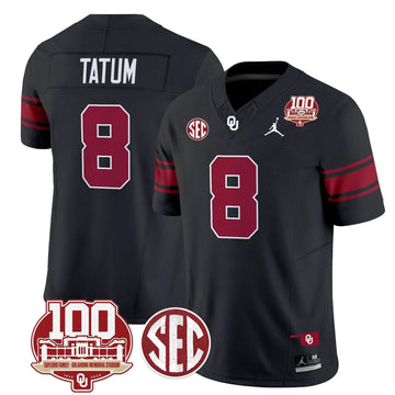 Personalized OS 100th Anniversary Patch Vapor Limited Jersey - Black / Taylor Tatum Stitched