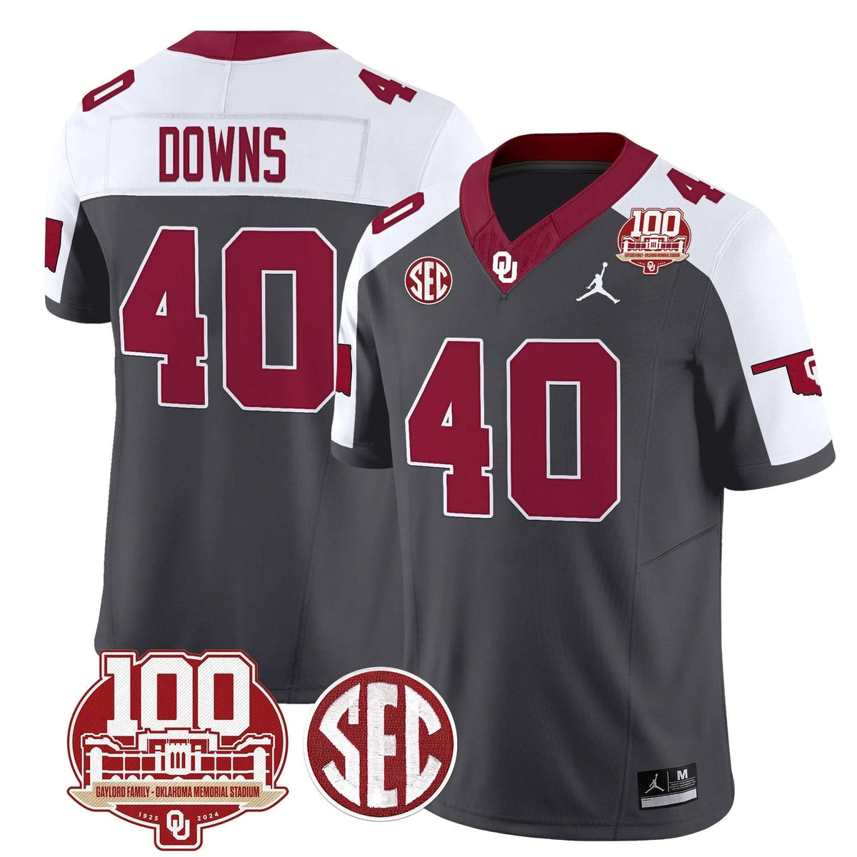 Personalized OS 100th Anniversary Patch Vapor Limited Jersey - Anthracite Alternate / Ethan Downs Stitched