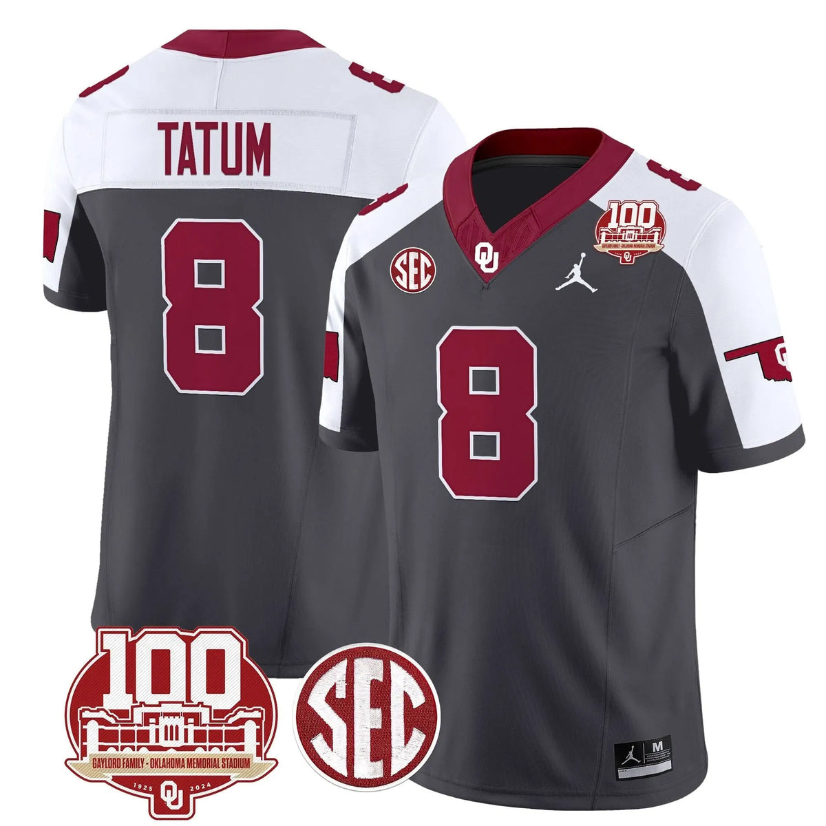 Personalized OS 100th Anniversary Patch Vapor Limited Jersey - Anthracite Alternate / Taylor Tatum Stitched