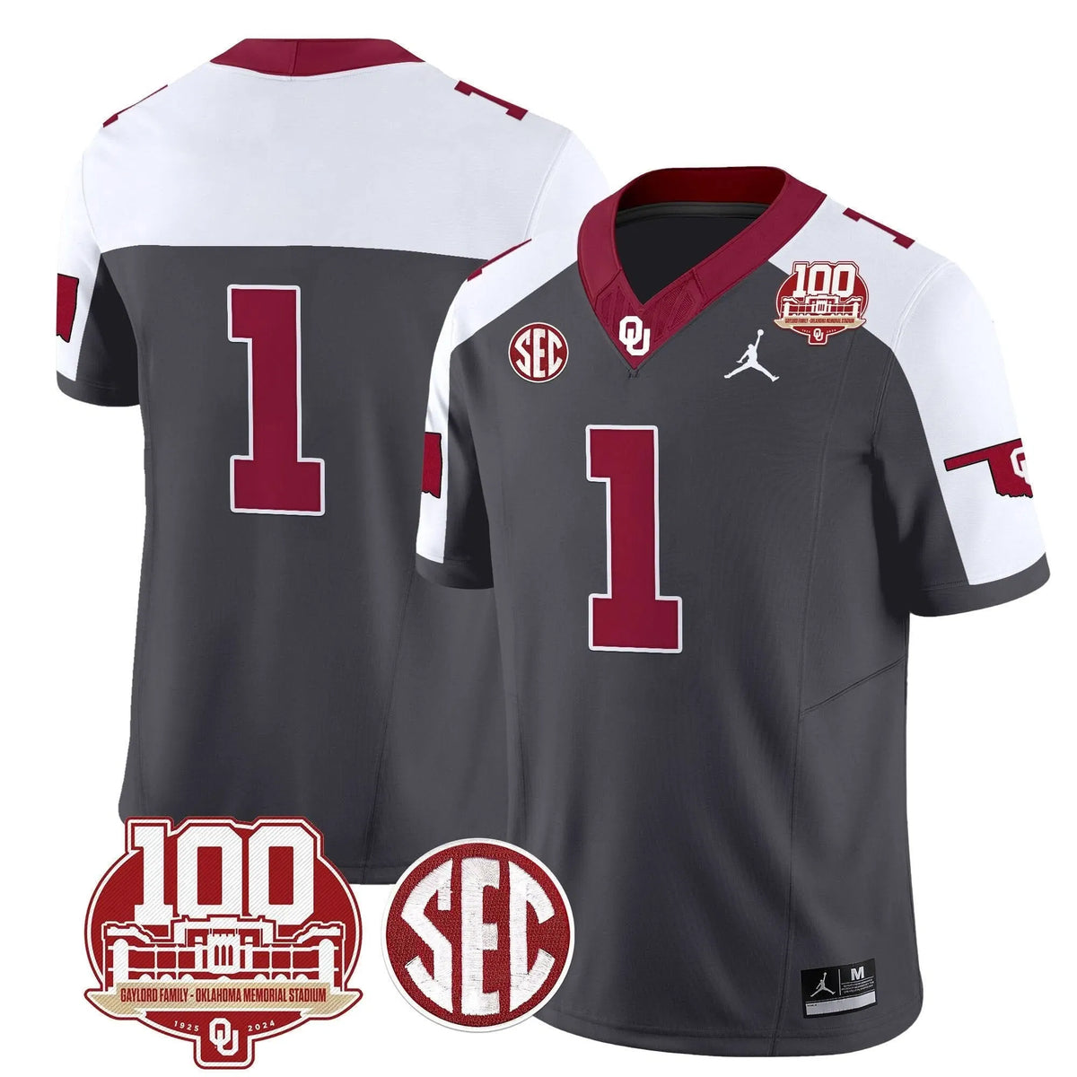 Personalized OS 100th Anniversary Patch Vapor Limited Jersey - Anthracite Alternate / #1 Team Stitched