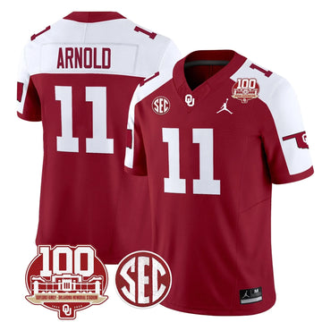 Personalized OS 100th Anniversary Patch Vapor Limited Jersey - Crimson Alternate / Jackson Arnold Stitched