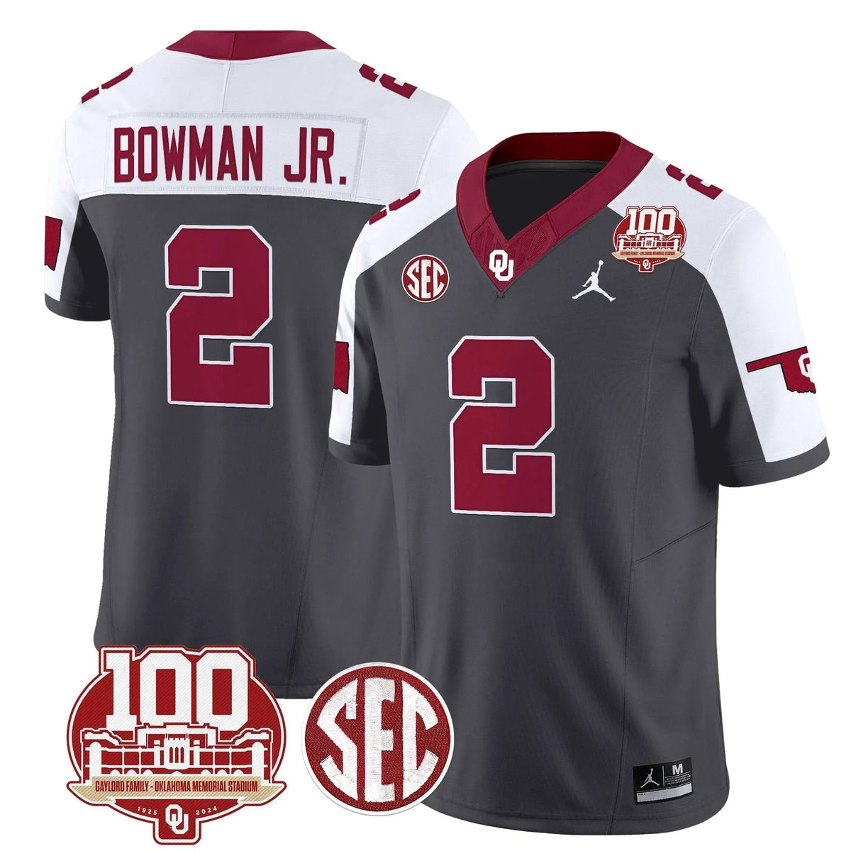 Personalized OS 100th Anniversary Patch Vapor Limited Jersey - Anthracite Alternate / Billy Bowman Jr. Stitched