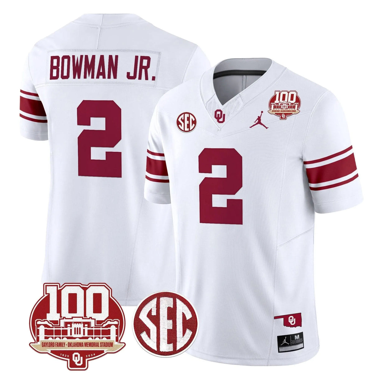 Personalized OS 100th Anniversary Patch Vapor Limited Jersey - White / Billy Bowman Jr. Stitched
