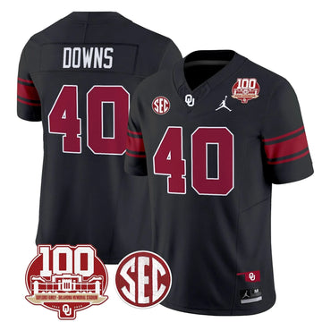 Personalized OS 100th Anniversary Patch Vapor Limited Jersey - Black / Ethan Downs Stitched