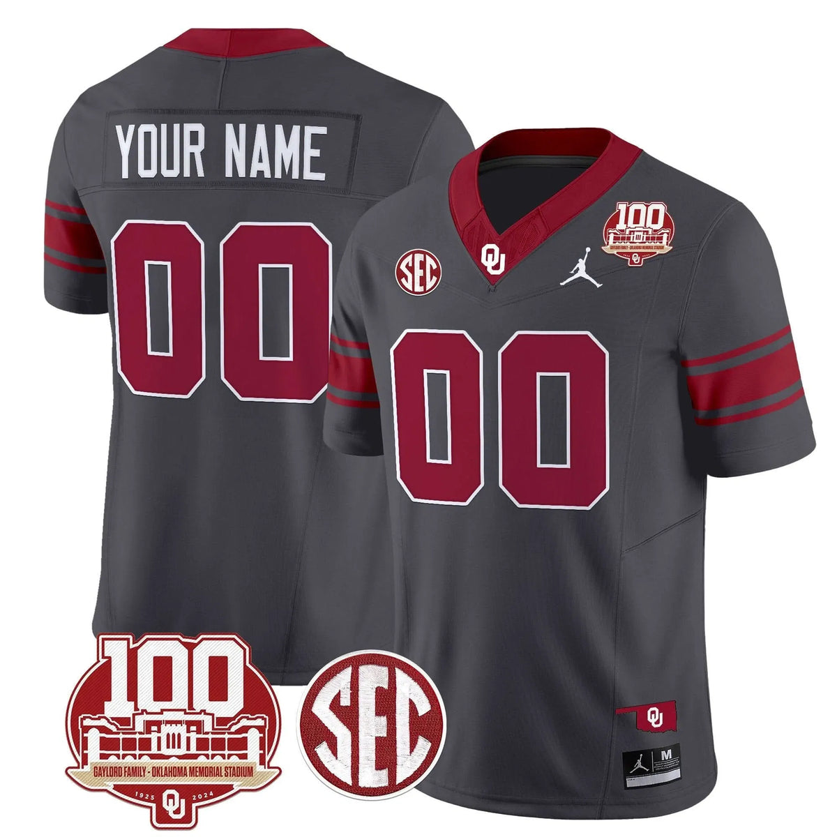 Personalized OS 100th Anniversary Patch Vapor Limited Custom Jersey - Anthracite Stitched