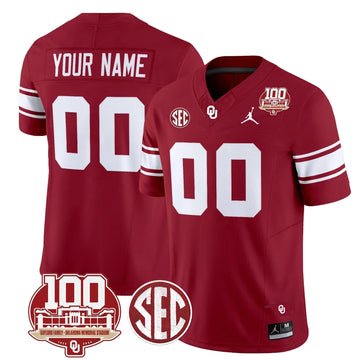 Personalized OS 100th Anniversary Patch Vapor Limited Custom Jersey - Crimson Stitched