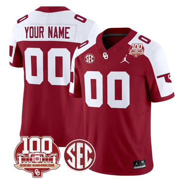 Personalized OS 100th Anniversary Patch Vapor Limited Custom Jersey - Crimson Alternate Stitched