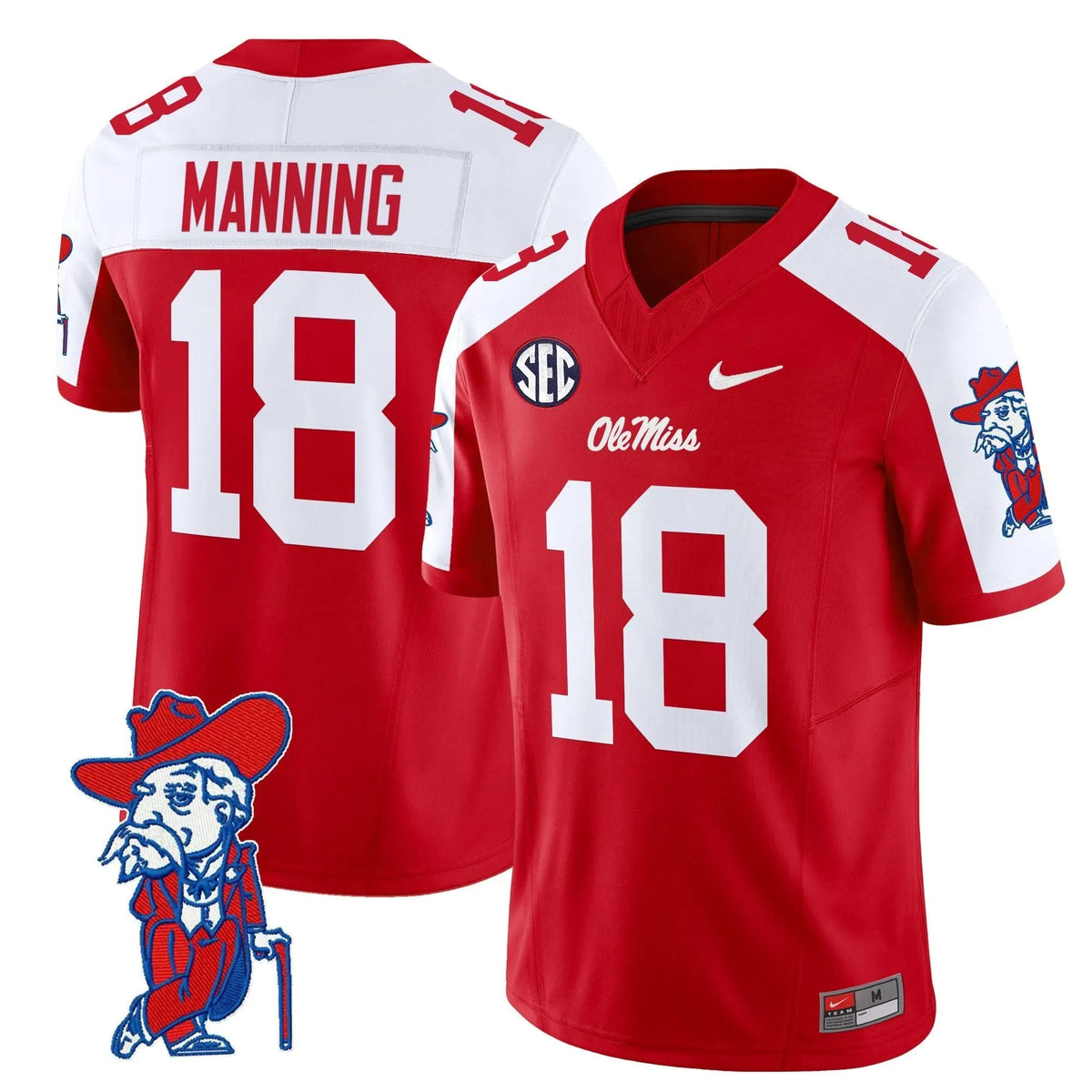 Personalized OMB 2026 Vapor Limited Jersey V2 - Red Alternate / Archie Manning Stitched
