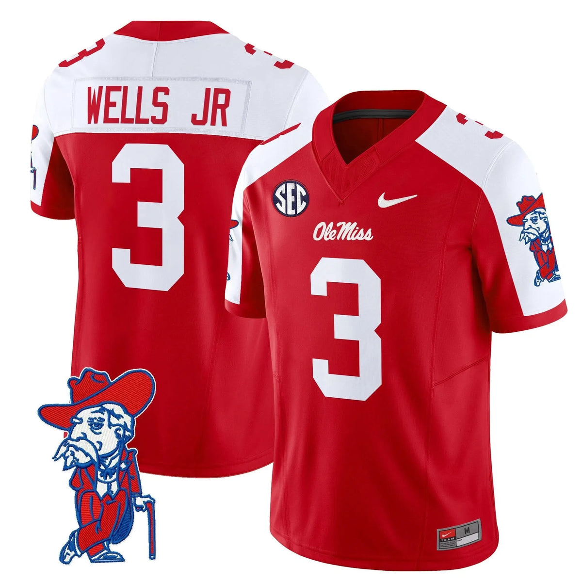Personalized OMB 2026 Vapor Limited Jersey V2 - Red Alternate / Antwane Wells Jr. Stitched