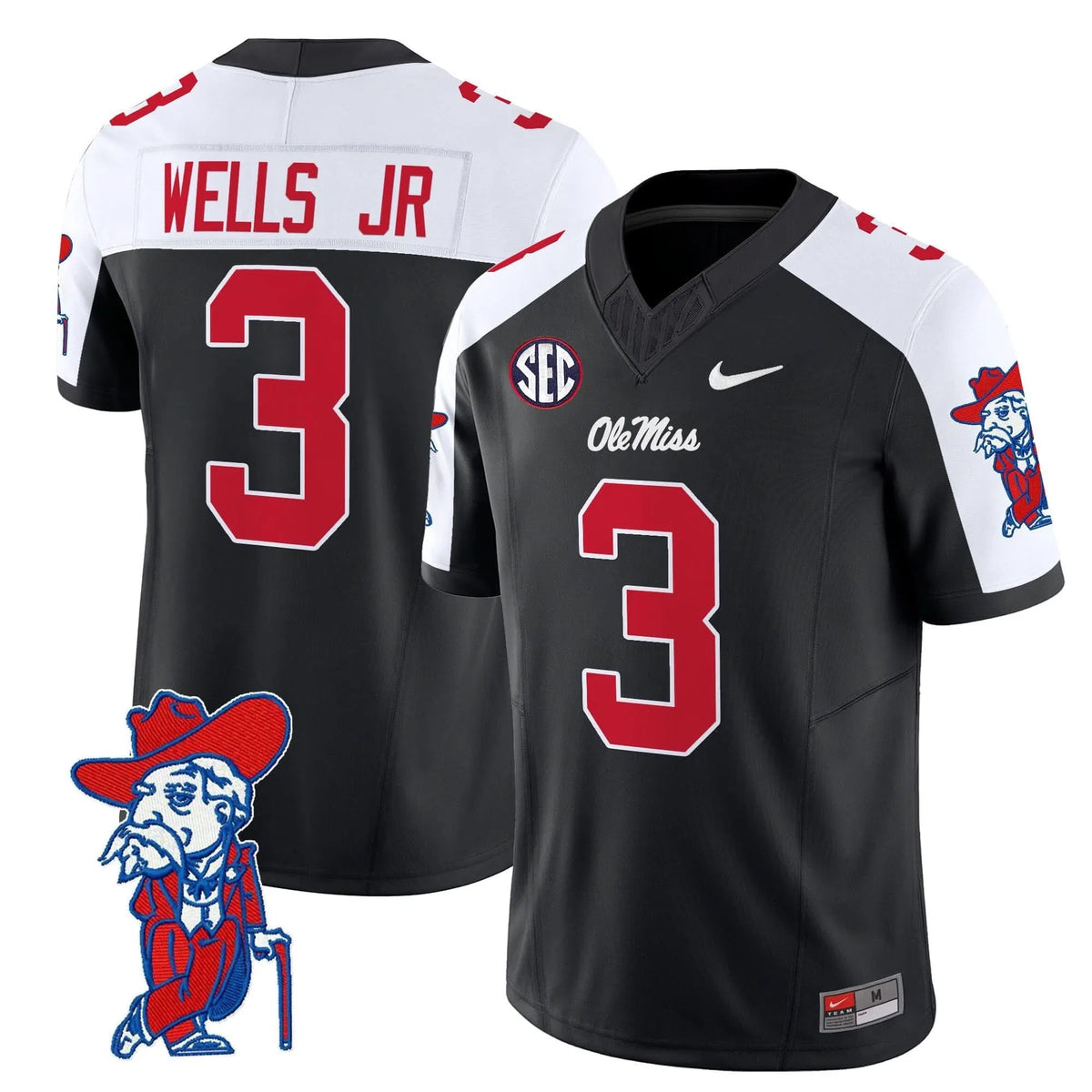 Personalized OMB 2026 Vapor Limited Jersey V2 - Black Alternate / Antwane Wells Jr. Stitched