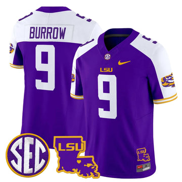 Personalized LSU 2026 Louisiana Patch Vapor Limited Jersey - Purple Alternate / Joe Burrow Stitched