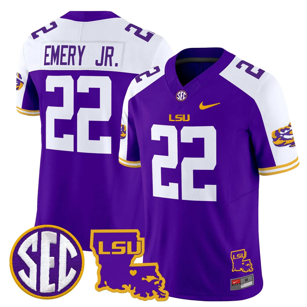 Personalized LSU 2026 Louisiana Patch Vapor Limited Jersey - Purple Alternate / John Emery Jr. Stitched
