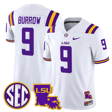 Personalized LSU 2026 Louisiana Patch Vapor Limited Jersey - White / Joe Burrow Stitched