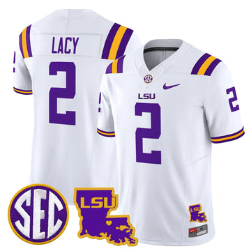 Personalized LSU 2026 Louisiana Patch Vapor Limited Jersey - White / Kyren Lacy Stitched