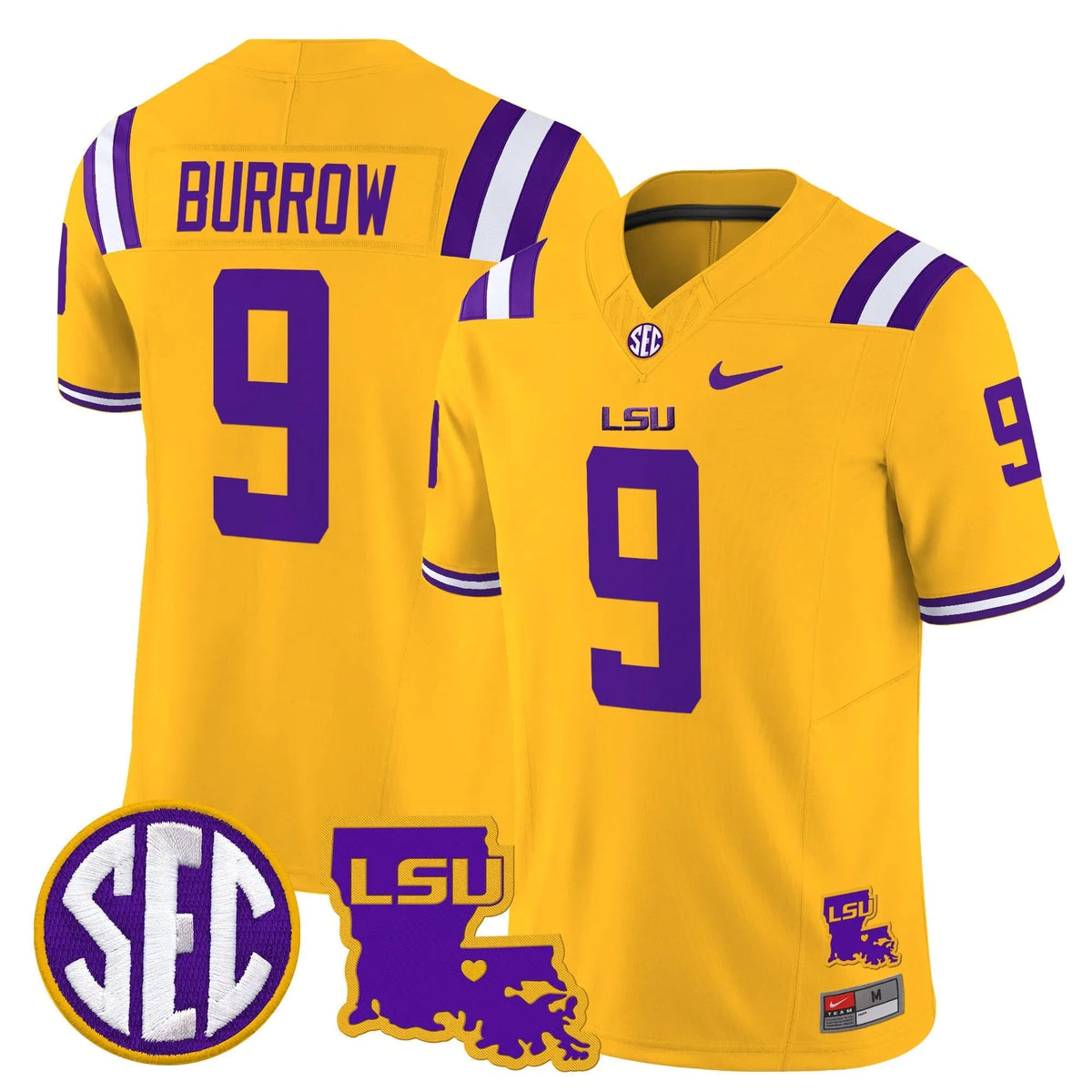 Personalized LSU 2026 Louisiana Patch Vapor Limited Jersey - Gold / Joe Burrow Stitched
