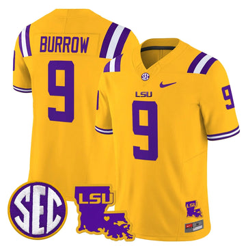 Personalized LSU 2026 Louisiana Patch Vapor Limited Jersey - Gold / Joe Burrow Stitched
