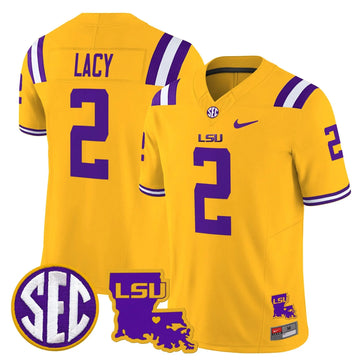 Personalized LSU 2026 Louisiana Patch Vapor Limited Jersey - Gold / Kyren Lacy Stitched