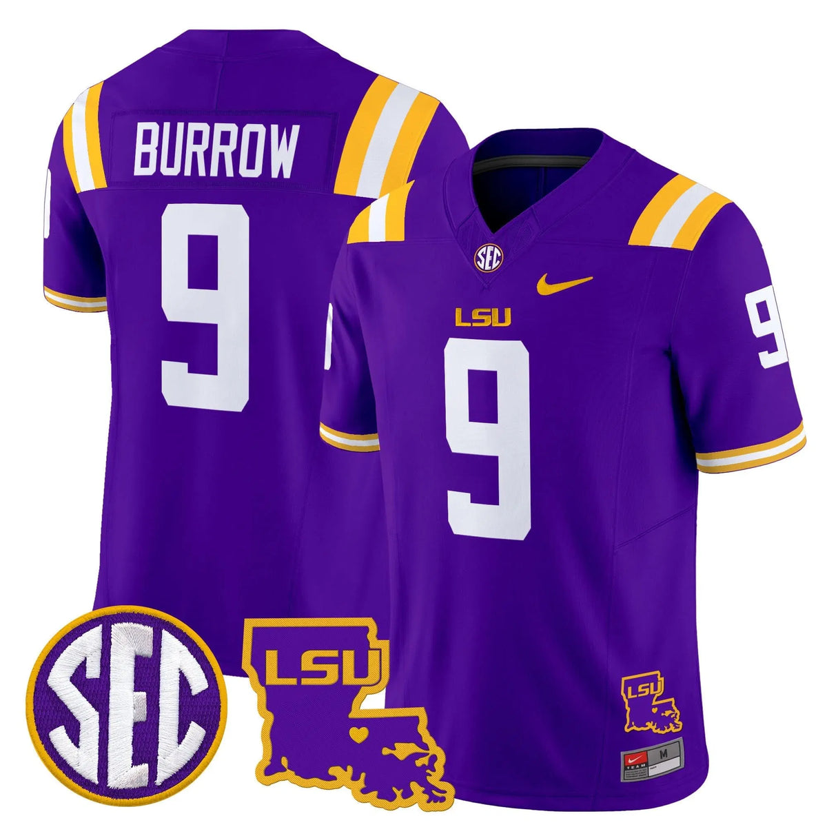Personalized LSU 2026 Louisiana Patch Vapor Limited Jersey - Purple / Joe Burrow Stitched