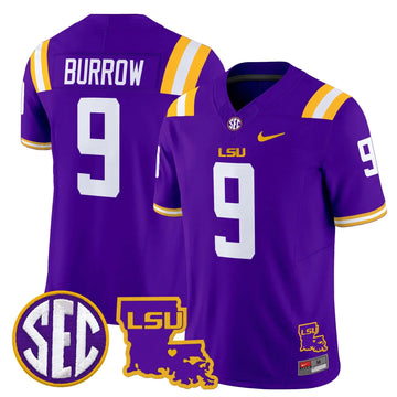 Personalized LSU 2026 Louisiana Patch Vapor Limited Jersey - Purple / Joe Burrow Stitched