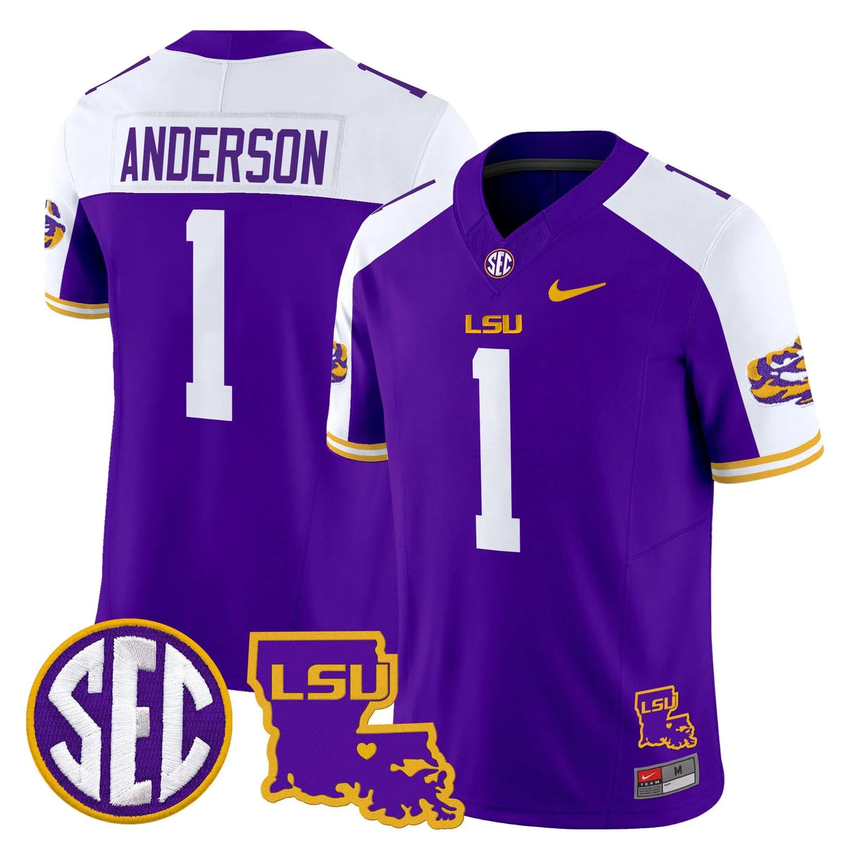 Personalized LSU 2026 Louisiana Patch Vapor Limited Jersey - Purple Alternate / Aaron Anderson Stitched
