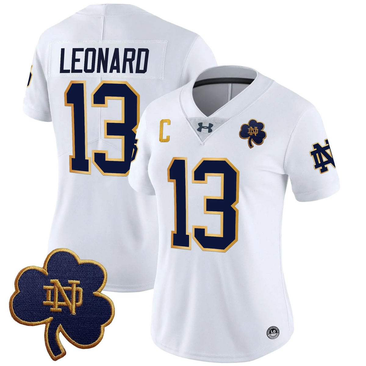 Personalized Women's NDFI 2026 Vapor Limited Jersey V3 - Stitched - White / Riley Leonard Stitched