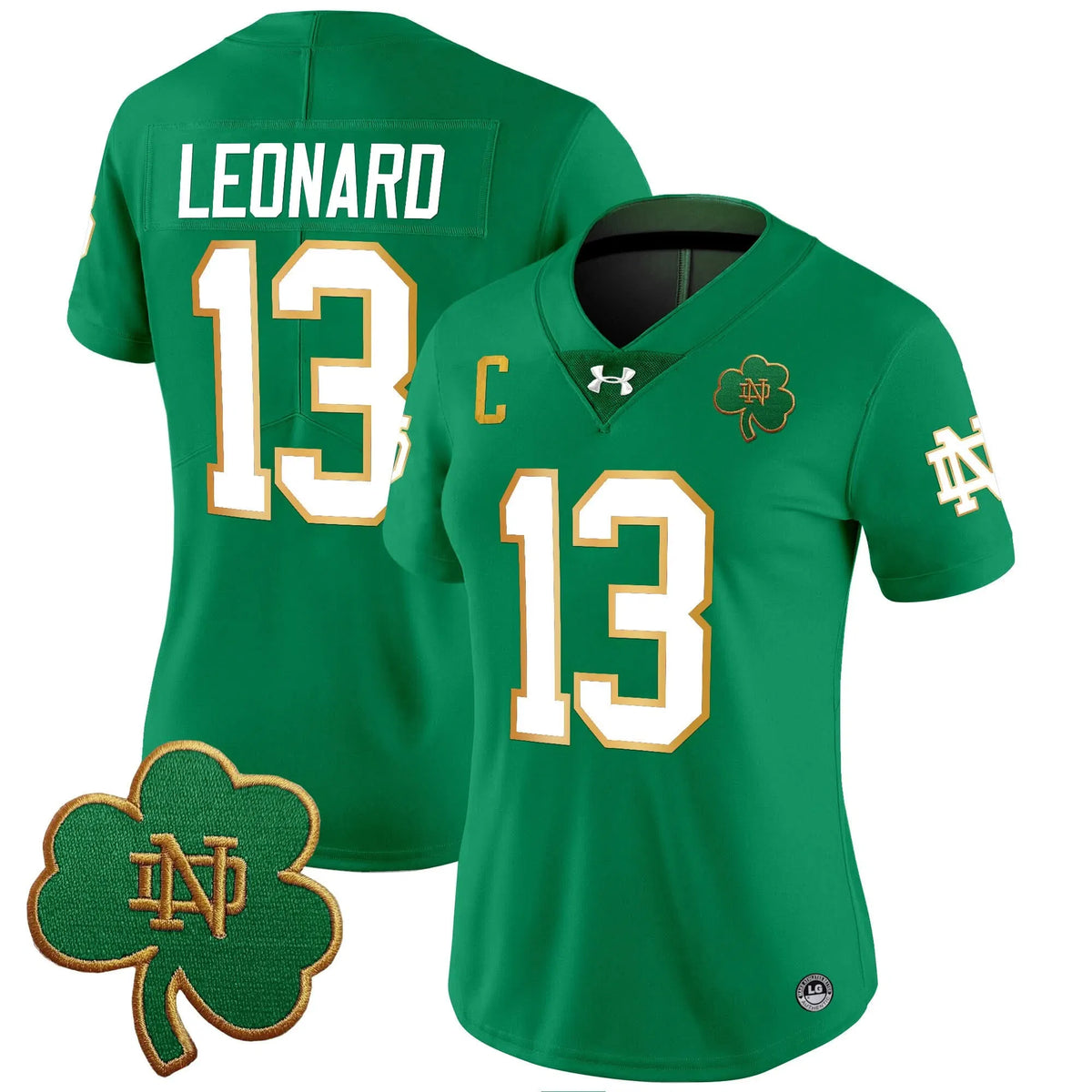 Personalized Women's NDFI 2026 Vapor Limited Jersey V3 - Stitched - Green / Riley Leonard Stitched