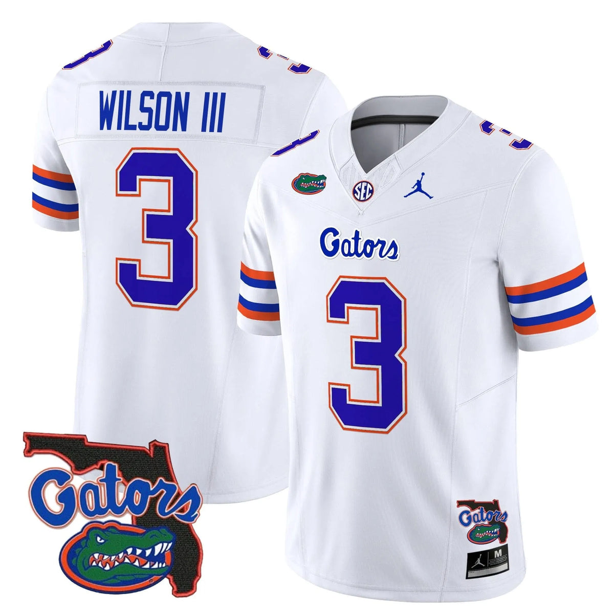 Personalized FG 2026 Florida Patch Vapor Limited Jersey - White / Eugene Wilson III Stitched