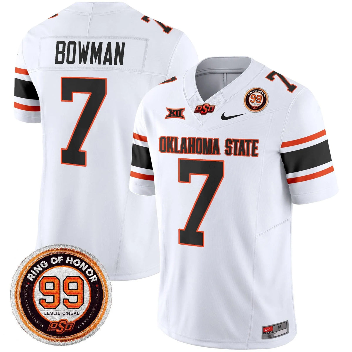 Personalized OSD Leslie O'neal Patch Vapor Limited Jersey - White / Alan Bowman Stitched