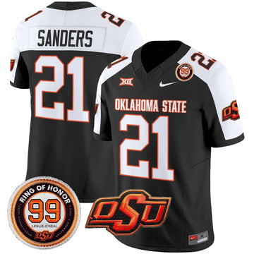 Personalized OSD Leslie O'neal Patch Vapor Limited Jersey - Black Alternate / Barry Sanders Stitched