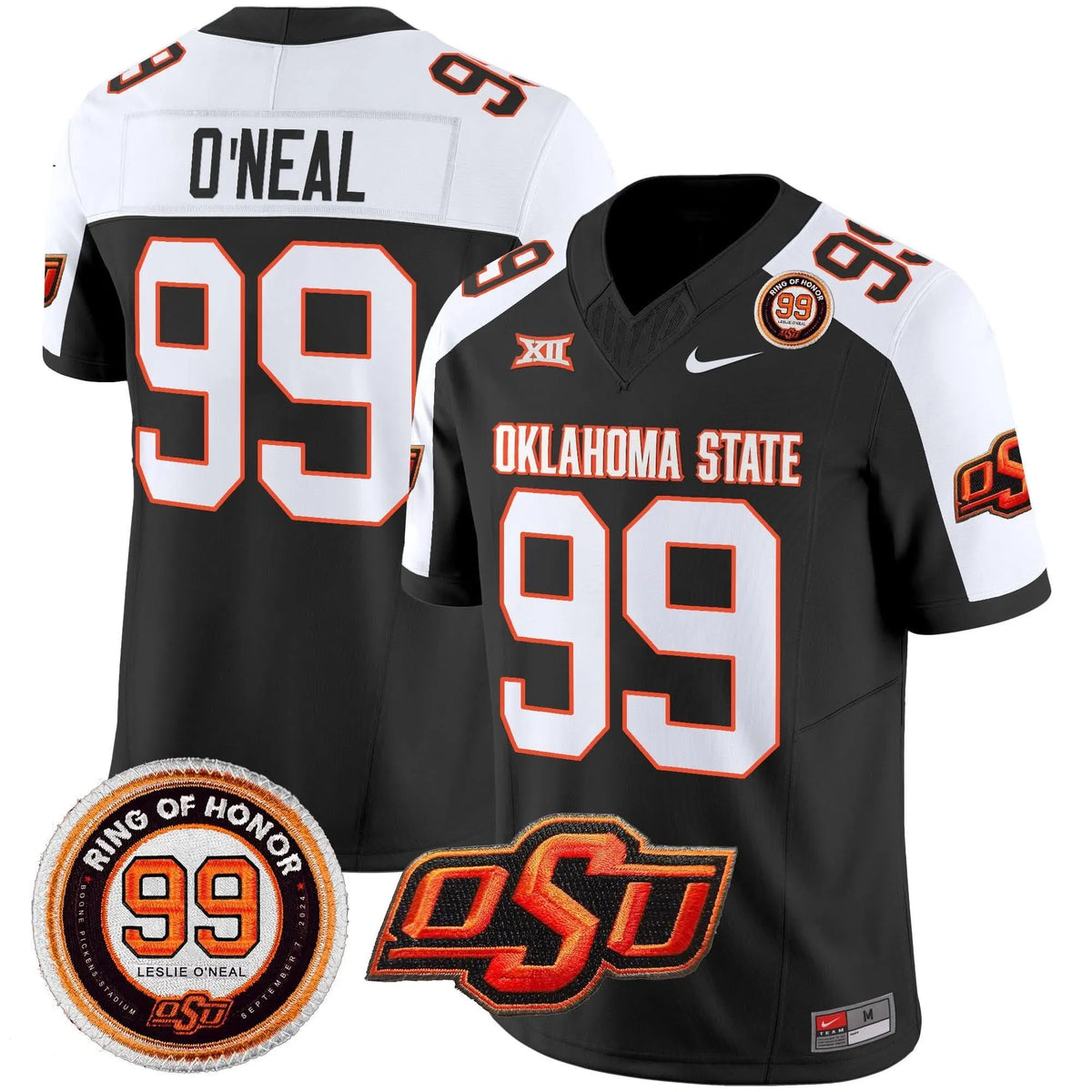 Personalized OSD Leslie O'neal Patch Vapor Limited Jersey - Black Alternate / Leslie O'neal Stitched