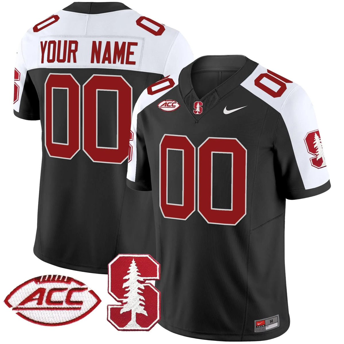 Personalized Stanford Cardinal 2026 ACC Patch Vapor Limited Custom Jersey - Black Alternate Stitched