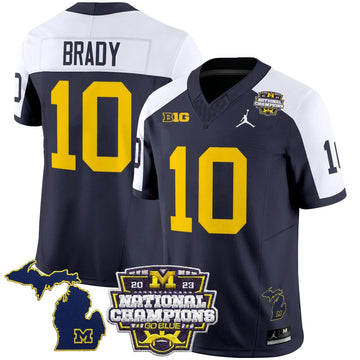 Personalized MW 2023 National Champions Patch Vapor Jersey V6 - Alternate / Tom Brady Stitched