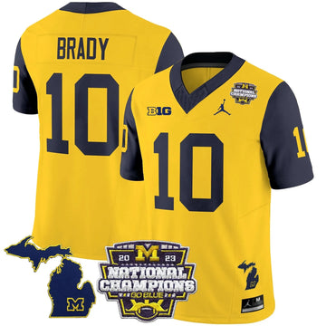 Personalized MW 2023 National Champions Patch Vapor Jersey V6 - Navy Sleeves / Tom Brady Stitched