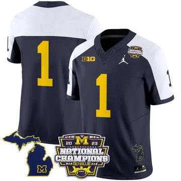 Personalized MW 2023 National Champions Patch Vapor Jersey V6 - Alternate / #1 Team Stitched