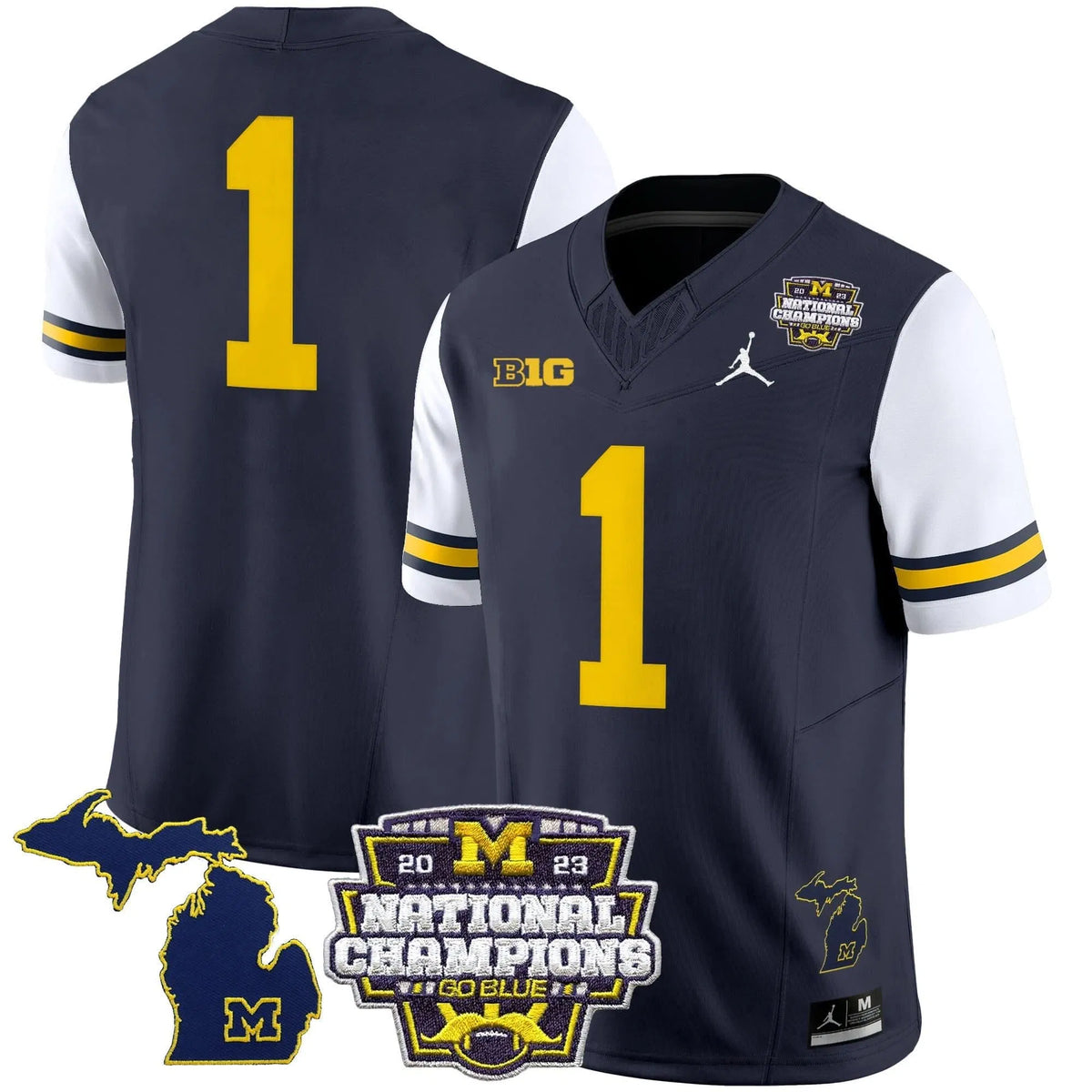 Personalized MW 2023 National Champions Patch Vapor Jersey V6 - White Sleeves / #1 Team Stitched