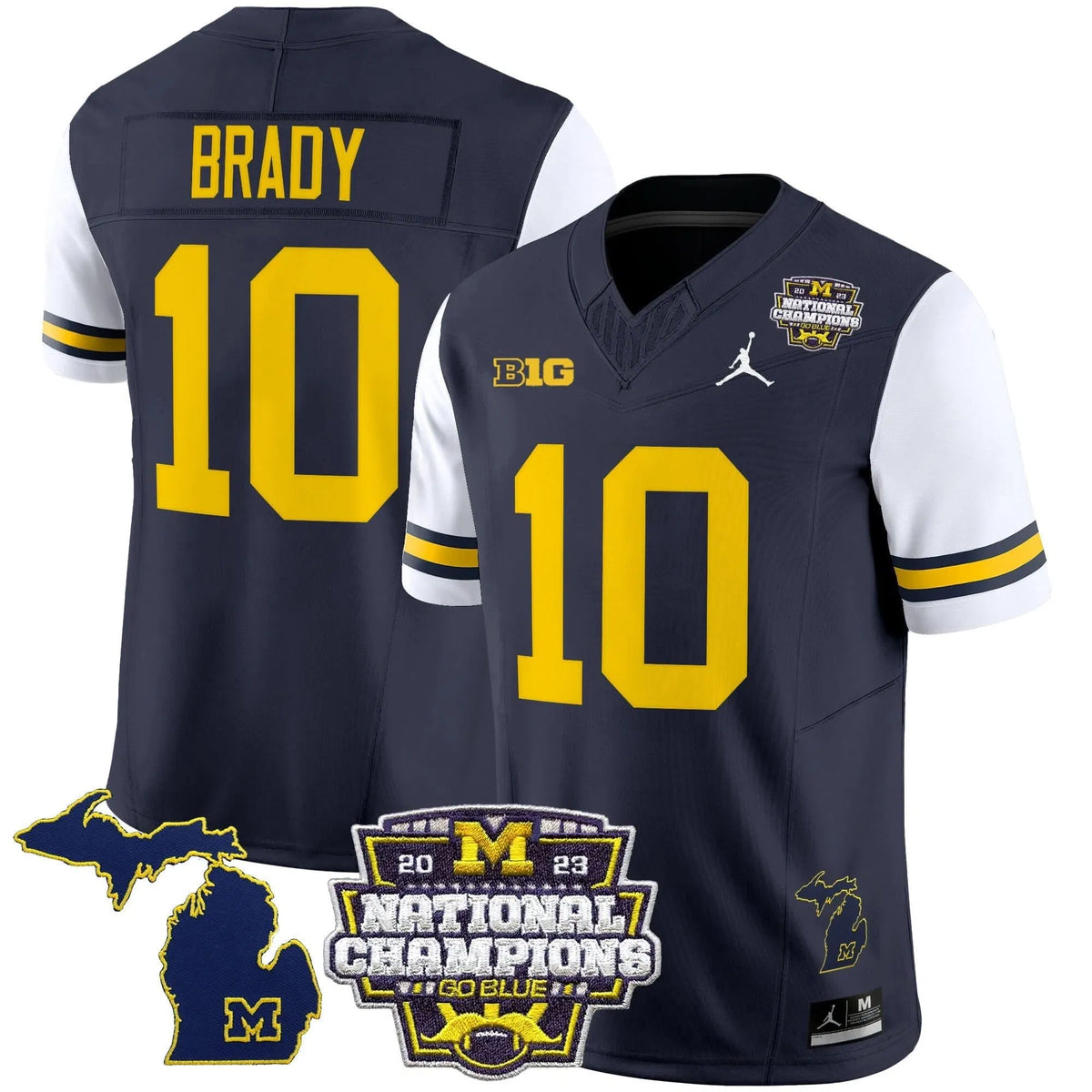 Personalized MW 2023 National Champions Patch Vapor Jersey V6 - White Sleeves / Tom Brady Stitched