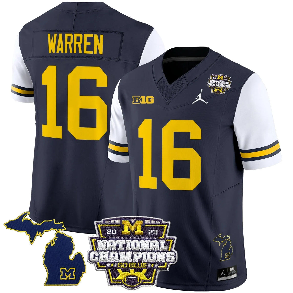 Personalized MW 2023 National Champions Patch Vapor Jersey V6 - White Sleeves / Davis Warren Stitched