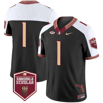 Personalized FSS 2026 Seminole Scholar Patch Vapor Limited Jersey - Black Alternate / #1 Team Stitched