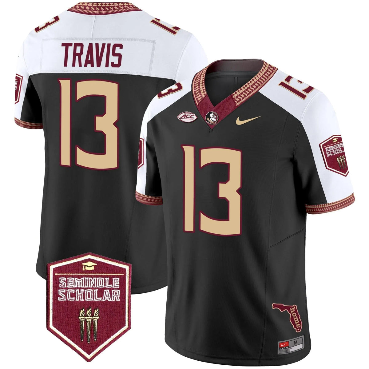 Personalized FSS 2026 Seminole Scholar Patch Vapor Limited Jersey - Black Alternate / Jordan Travis Stitched