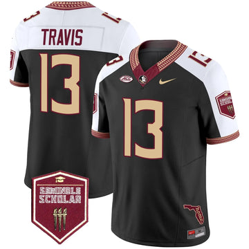 Personalized FSS 2026 Seminole Scholar Patch Vapor Limited Jersey - Black Alternate / Jordan Travis Stitched