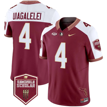 Personalized FSS 2026 Seminole Scholar Patch Vapor Limited Jersey - Garnet Alternate / DJ Uiagalelei Stitched