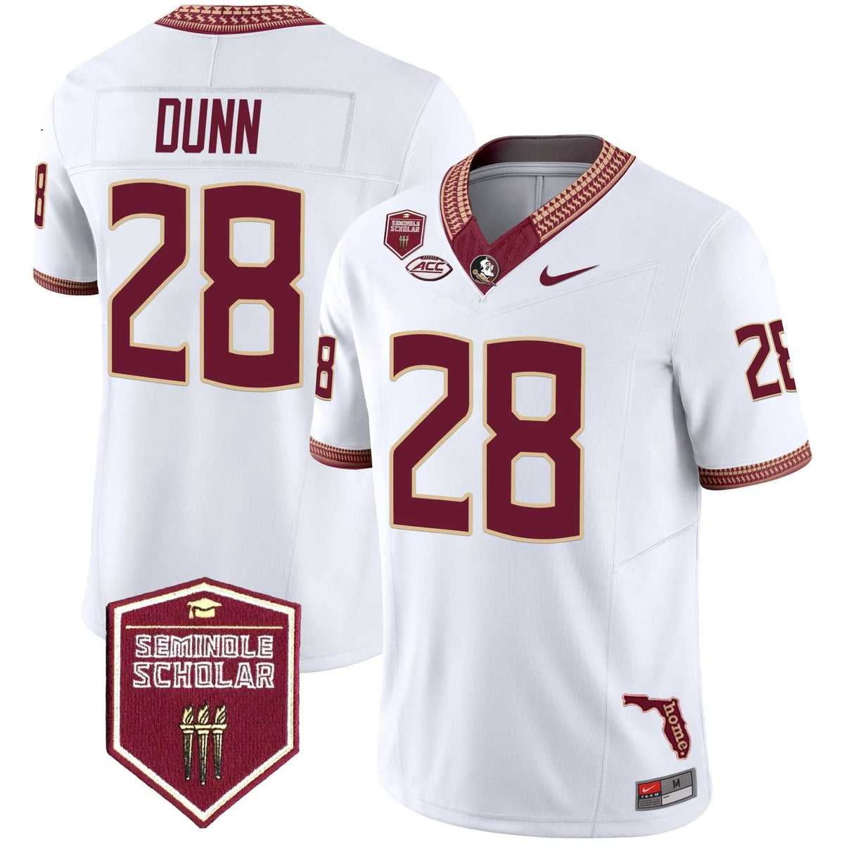 Personalized FSS 2026 Seminole Scholar Patch Vapor Limited Jersey - White / Warrick Dunn Stitched