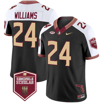 Personalized FSS 2026 Seminole Scholar Patch Vapor Limited Jersey - Black Alternate / Roydell Williams Stitched