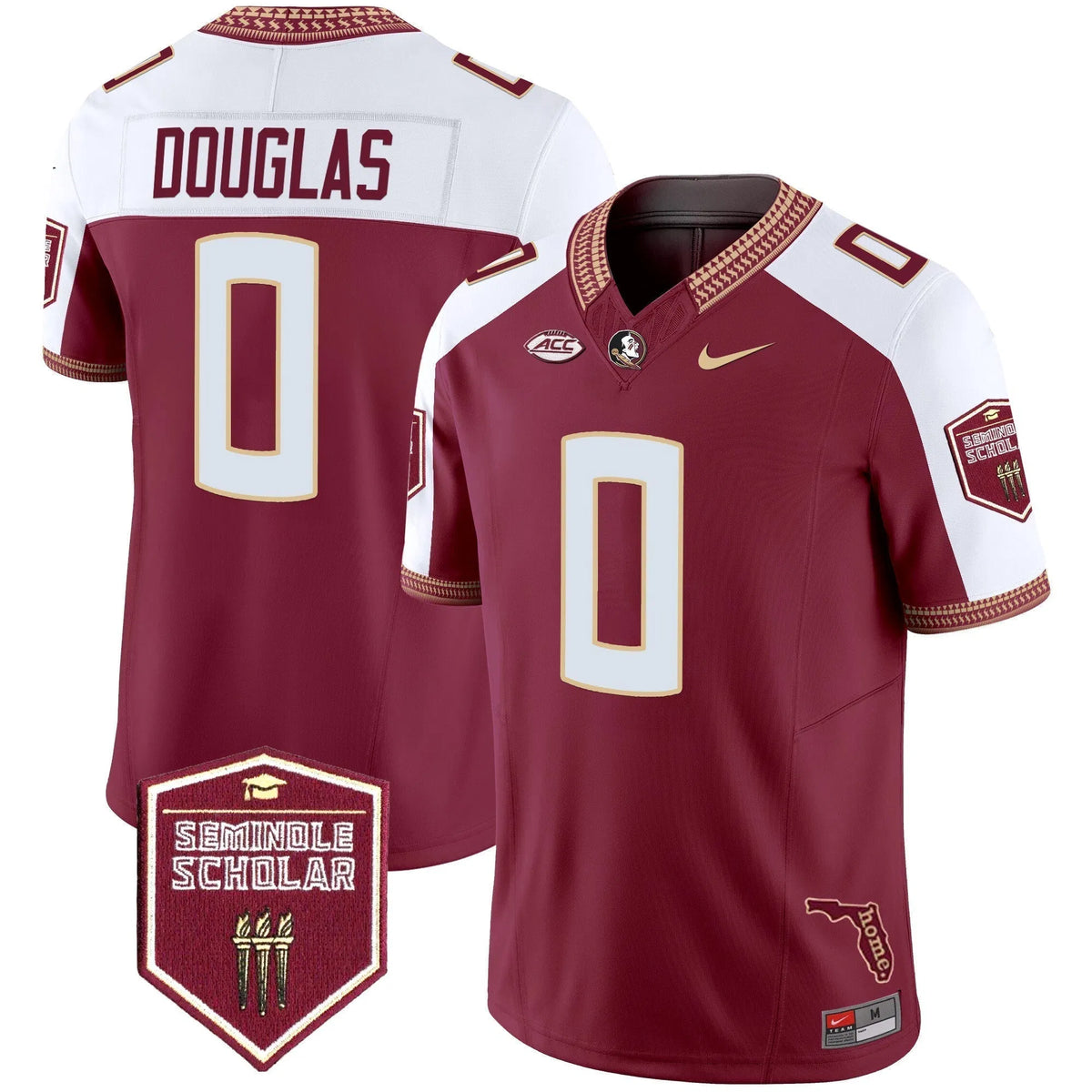 Personalized FSS 2026 Seminole Scholar Patch Vapor Limited Jersey - Garnet Alternate / Ja'Khi Douglas Stitched