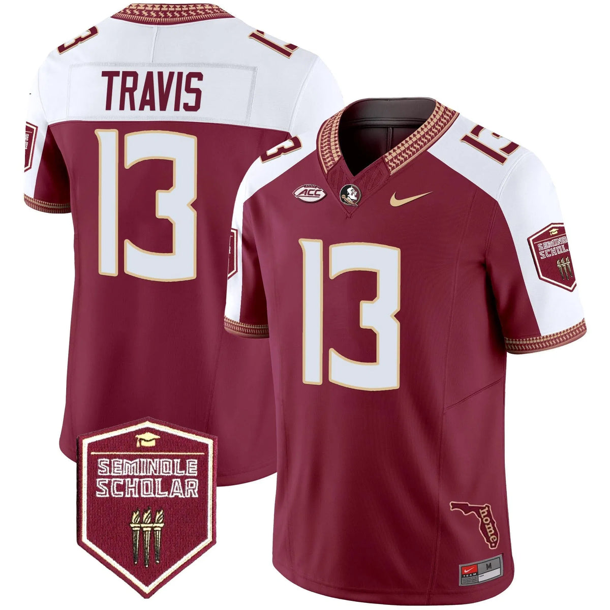 Personalized FSS 2026 Seminole Scholar Patch Vapor Limited Jersey - Garnet Alternate / Jordan Travis Stitched