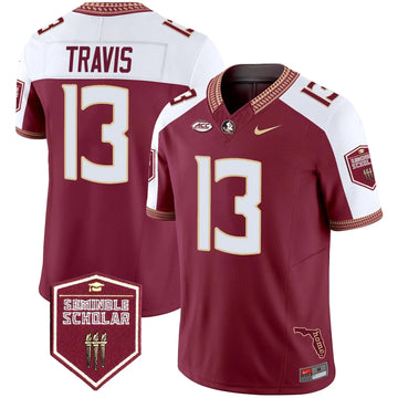 Personalized FSS 2026 Seminole Scholar Patch Vapor Limited Jersey - Garnet Alternate / Jordan Travis Stitched