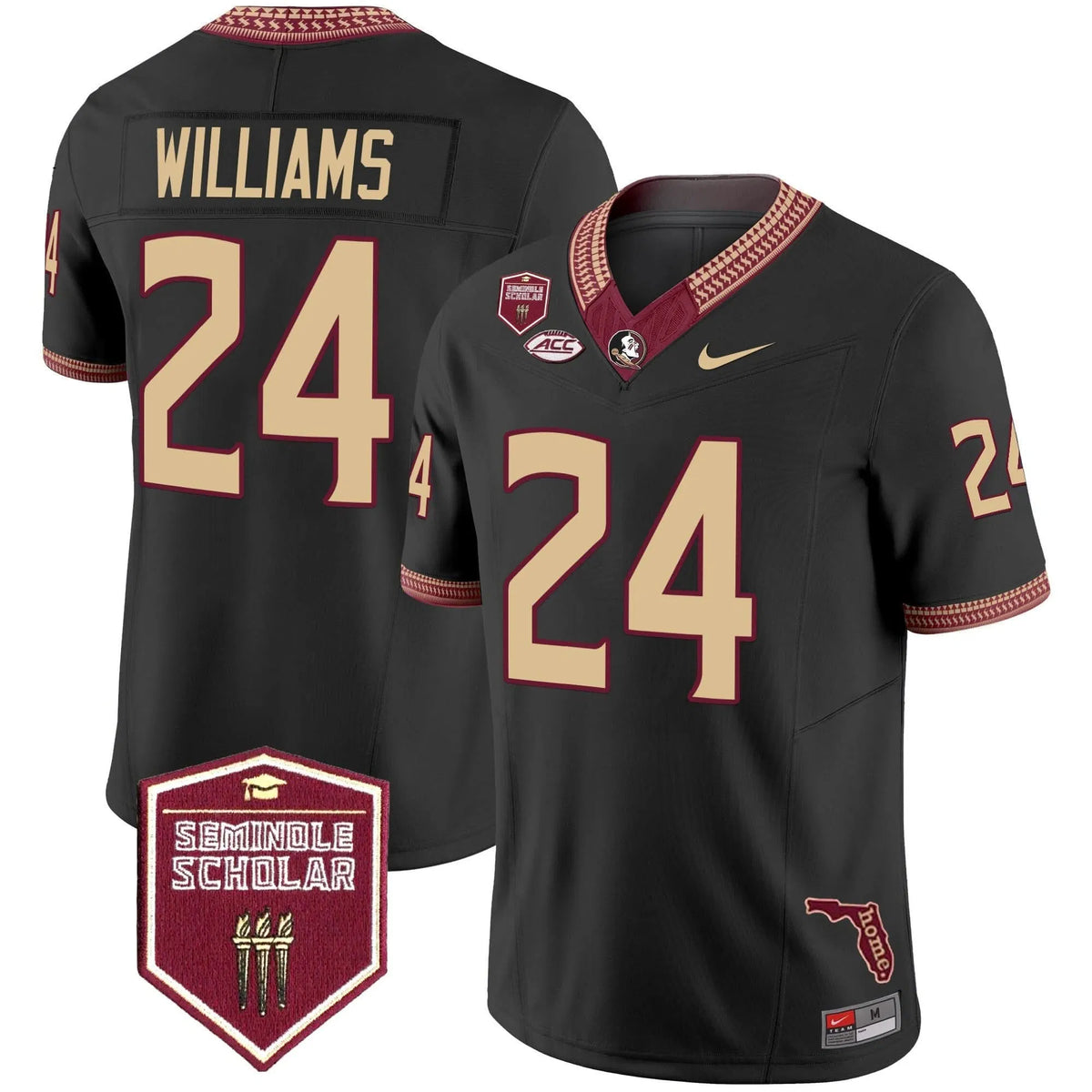 Personalized FSS 2026 Seminole Scholar Patch Vapor Limited Jersey - Black / Roydell Williams Stitched