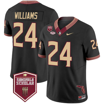 Personalized FSS 2026 Seminole Scholar Patch Vapor Limited Jersey - Black / Roydell Williams Stitched